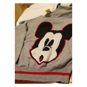 Disney Mickey Mouse - Gray Long Sleeve Pullover w/Red Stripe around Bottom Sz XS